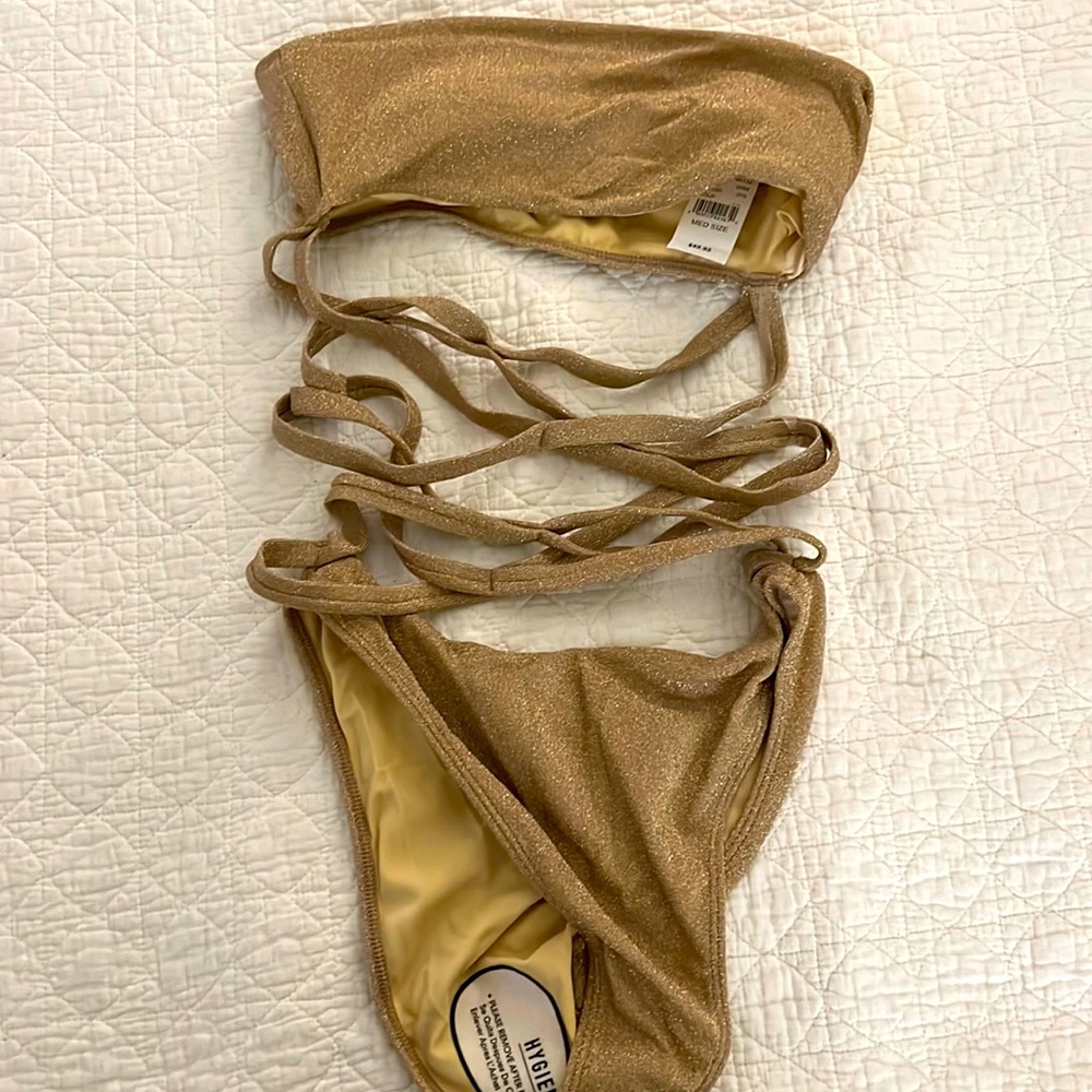 PacSun strapless gold bathing suit